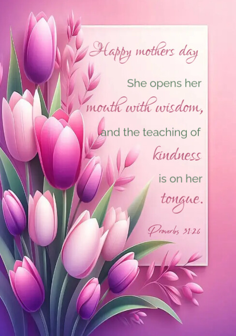 Inspirational bible verse for mother's day pr A5 template