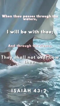 Inspirational Bible Verse Poster – Isaiah 43:2 | Christian Motivation Template Reel Instagram