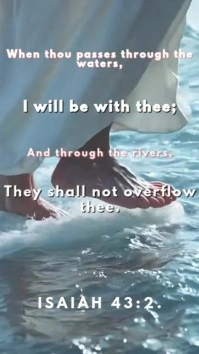 Inspirational Bible Verse Poster – Isaiah 43:2 | Christian Motivation Template Instagram Reel