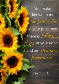 Inspirational bible verse sunflower A5 template