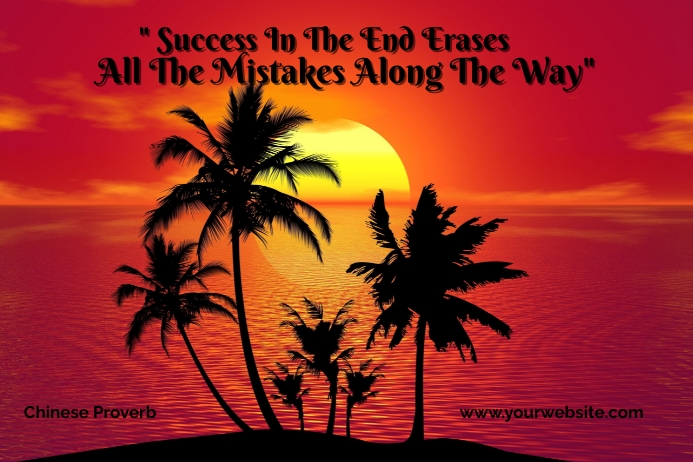 Inspirational Quote *Chinese Proverb* Sunset Poster template