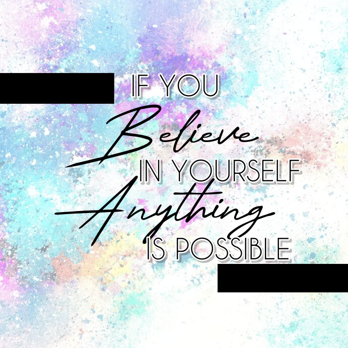Inspirational quote on a watercolour backgrou Instagram Post template