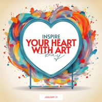 Inspire Your heart with art day Instagram Post template
