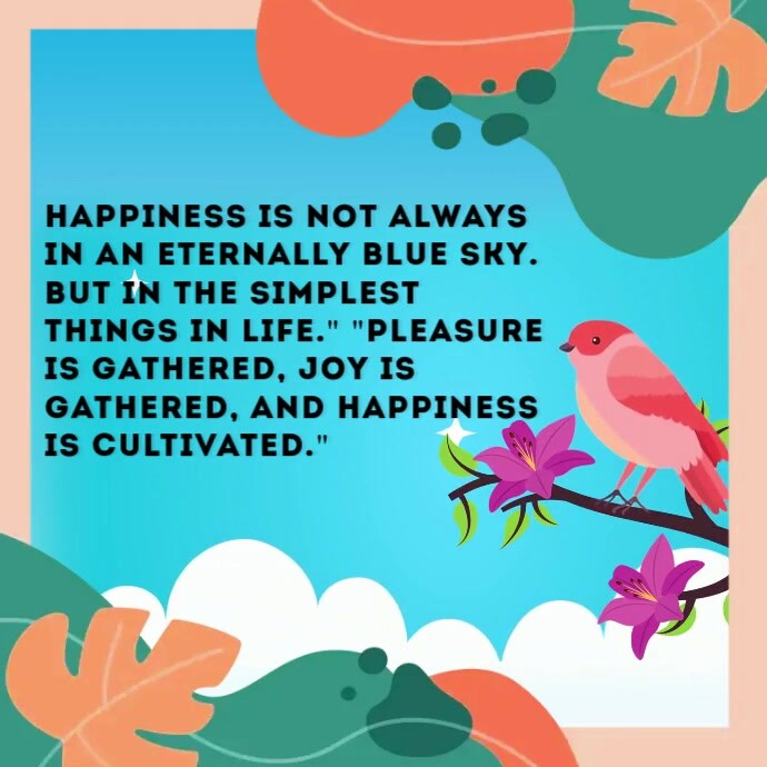 Instagram happiness quote video template Vierkant (1:1)