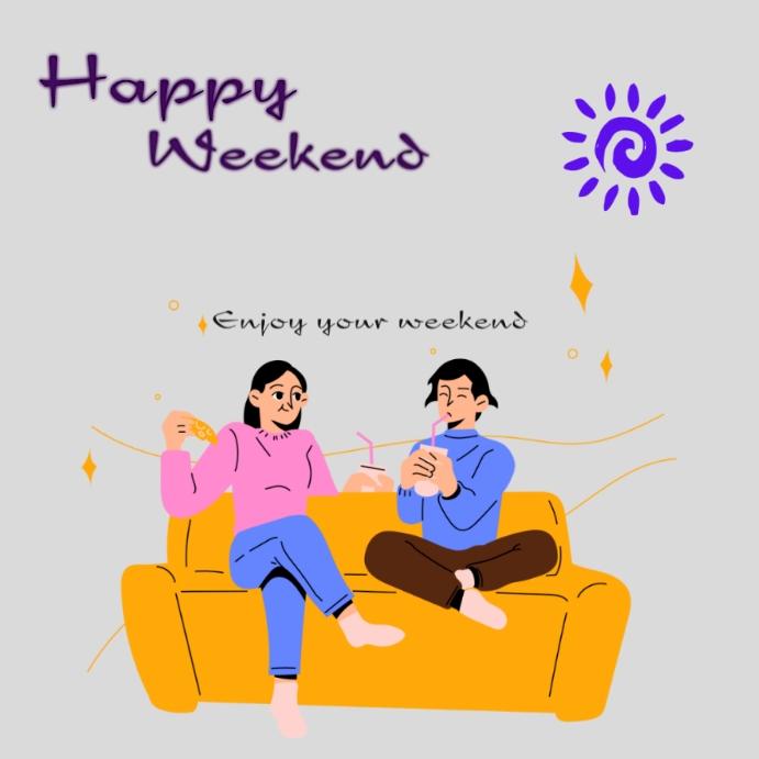 Instagram happy weekend post Template | PosterMyWall
