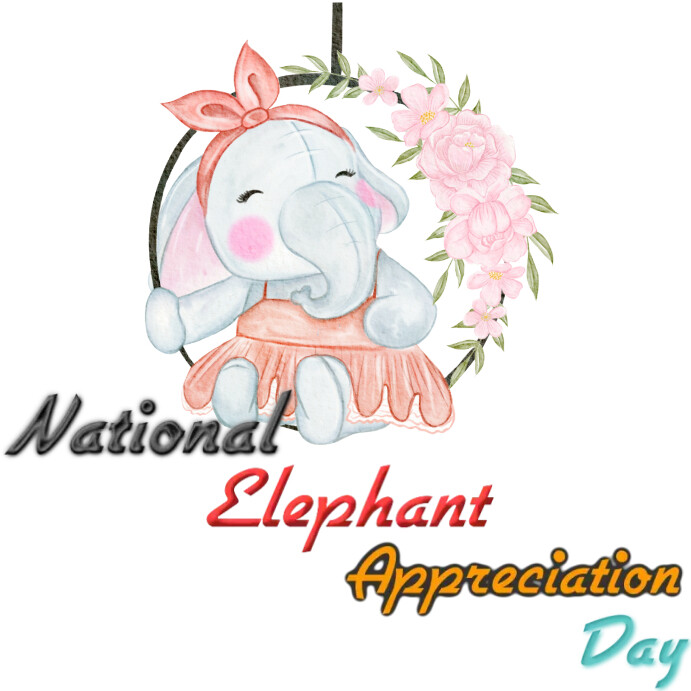 Plantilla de Instagram national elephant appreciation post | PosterMyWall