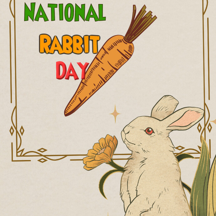 Instagram national rabbit day post 2023 Template | PosterMyWall