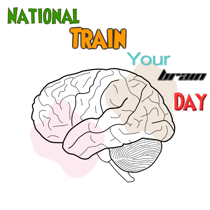 Plantilla de Instagram national train your brain day post | PosterMyWall