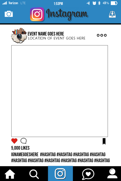 Instagram Party Prop Frame Poster template