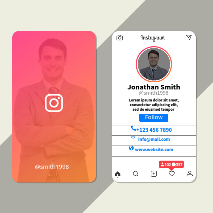 Instagram Style Profile Example Instagram Profile Template