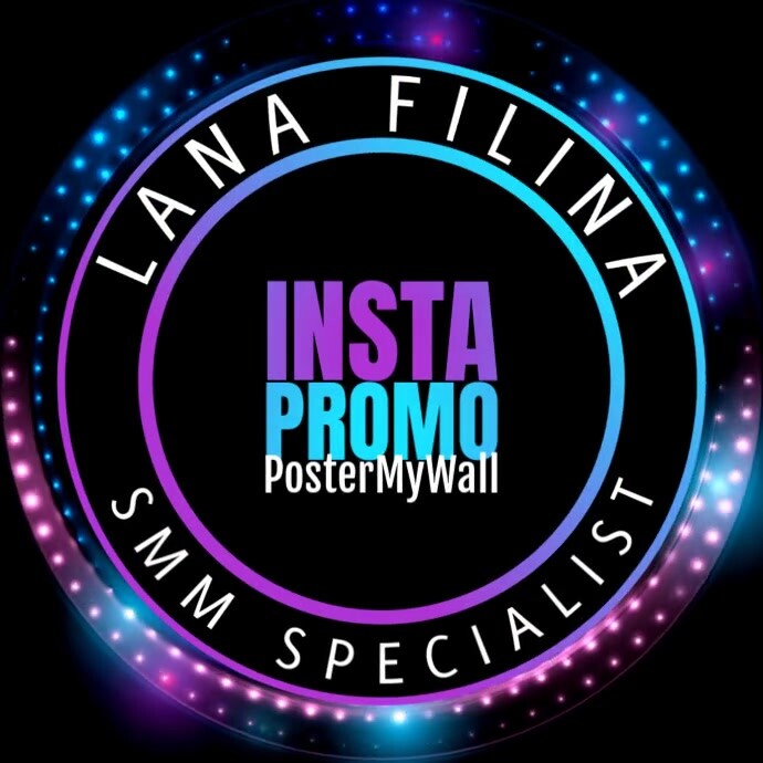 Instagram Promotion Neon Purple Video Logo Maker Circle template