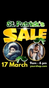 Instagram St. Patricks Day Sale event Digital Display (9:16) template