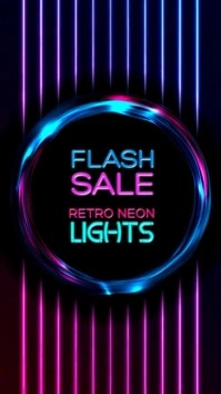 Instagram Stories Sale Retro Lights Neon template