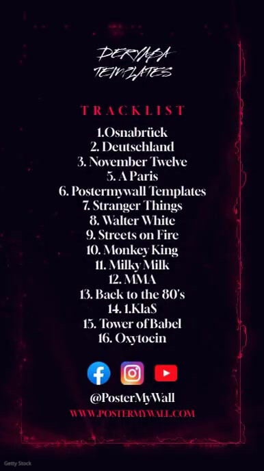 Tracklist Loop Design Modèle Instagram Stories Video Tracklist Album Cover | PosterMyWall