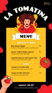 Instagram Story La Tomatina Illustrative Menu Instagram-verhaal template