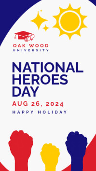 Instagram Story National Heroes Day Minimal template