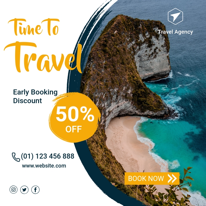 Instagram Travel Post Design Template, Travel Wpis na Instagrama