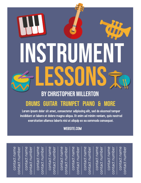 Instrument Lessons Templat | PosterMyWall