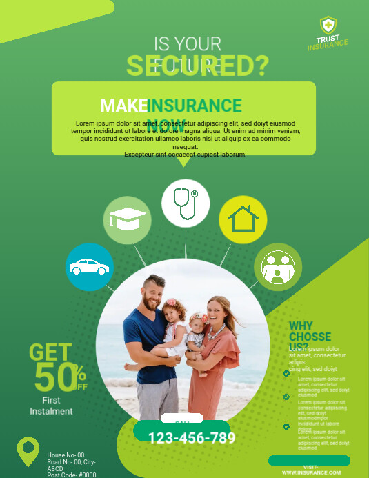 Insurance Flyer Pamflet (VSA Brief) template