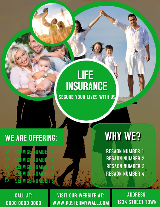 Insurance Flyer Poster Printable Template | PosterMyWall