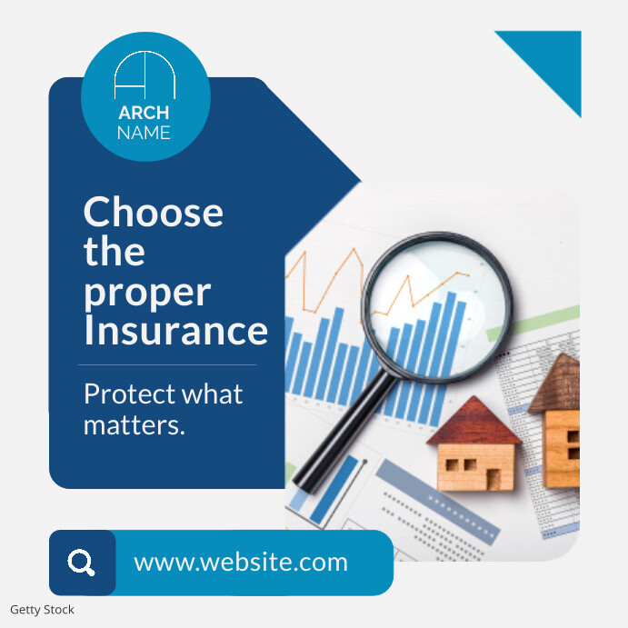 Advertisement Pattern Insurance insurance professional advertisement blue whi Template | PosterMyWall