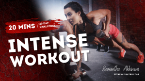 สีดำ Intense workout youtube fitness thumbnail des YouTube Thumbnail Template