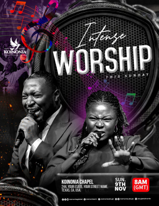 Plantilla de Intense Worship | PosterMyWall