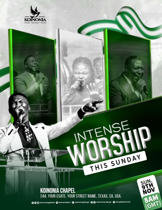 Plantilla de Intense Worship | PosterMyWall