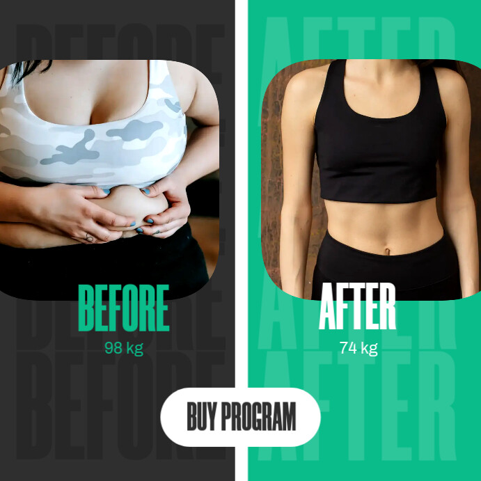 Program Before and After Ad โพสต์บน Instagram template