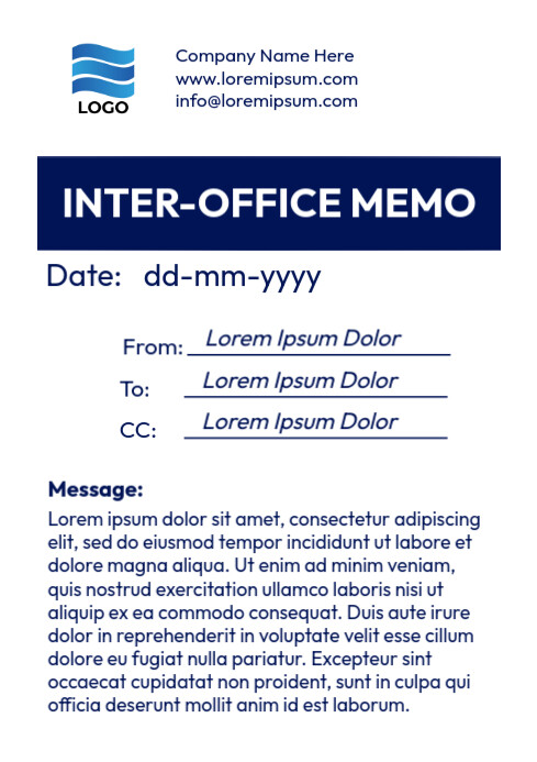 Inter office memo A4 template | PosterMyWall