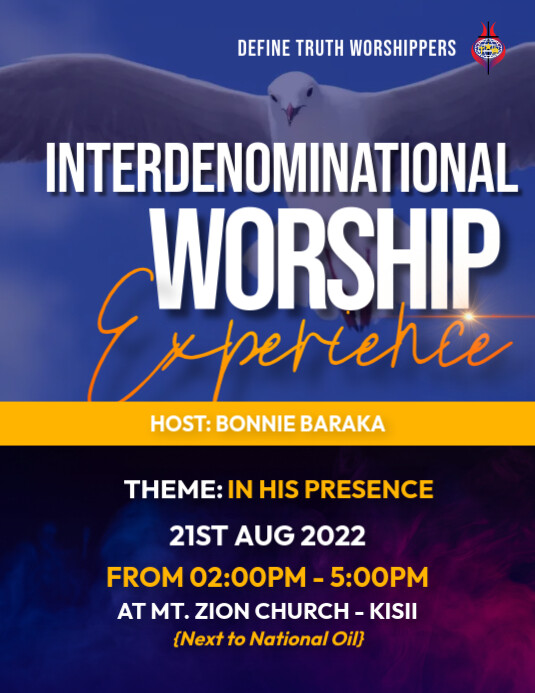 Interdenominational worship experience Flyer (US Letter) template