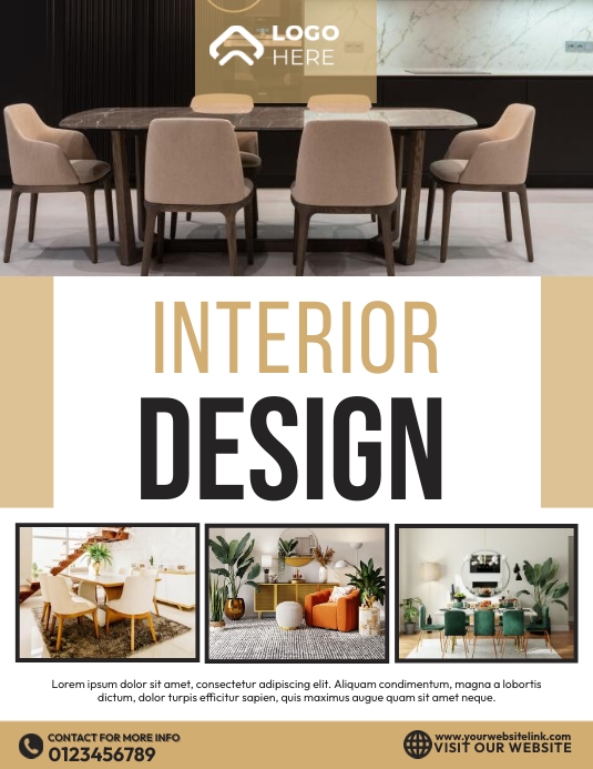 Interior Design Ads Рекламная листовка (US Letter) template