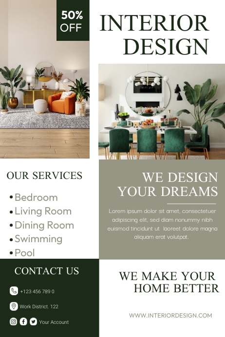 Interior Design Ads Template | PosterMyWall
