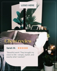 Interior Design Client Review Testimonial Template Instagram Portrait