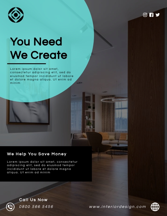 Interior design flyer Template | PosterMyWall