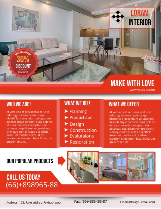 Interior Design Flyer Template | PosterMyWall