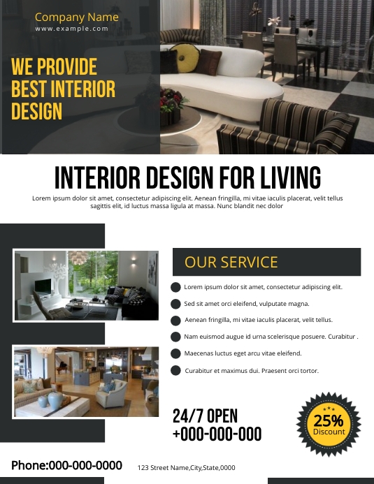 Interior Design Flyer Template | PosterMyWall