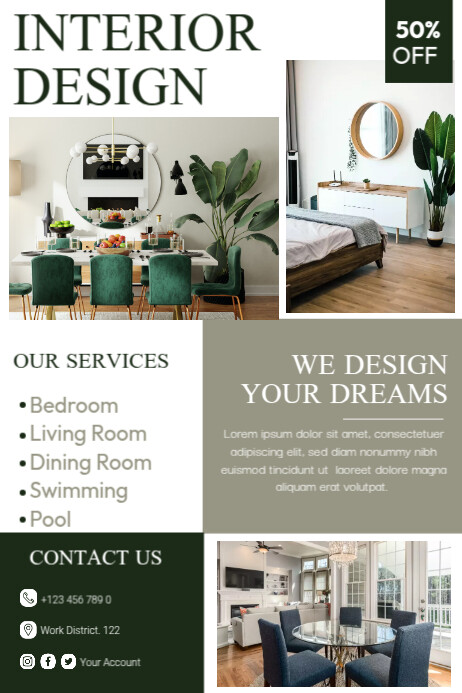 Interior Design Flyer Template | PosterMyWall