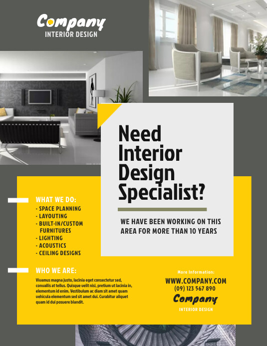 Modèle Interior Design Flyer Template | PosterMyWall