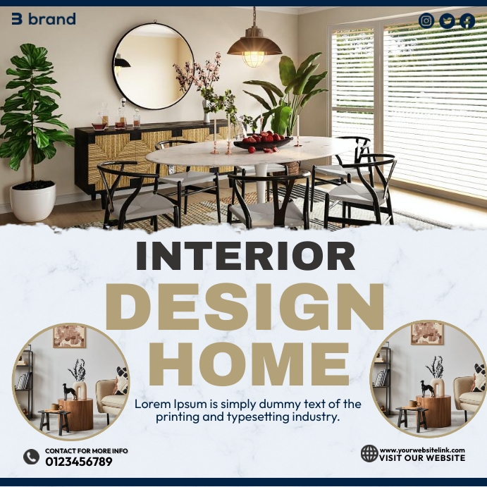 Interior Design Home Ads Template | PosterMyWall
