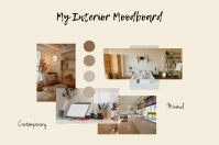 Interior Design Minimal Moodboard Poster Temp Póster template