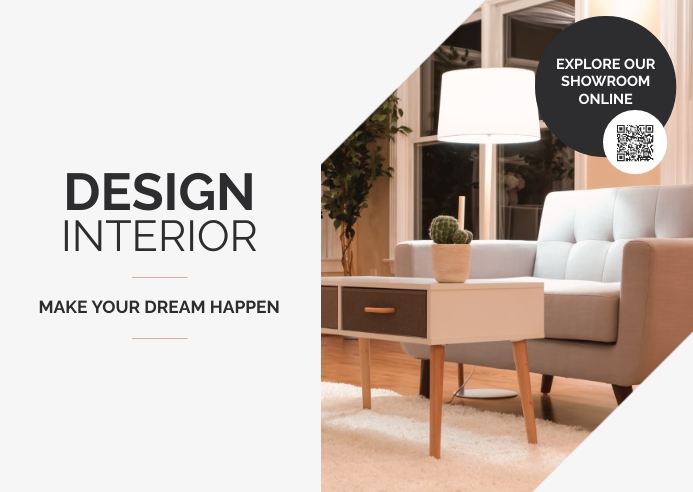 interior design postcard template design | PosterMyWall
