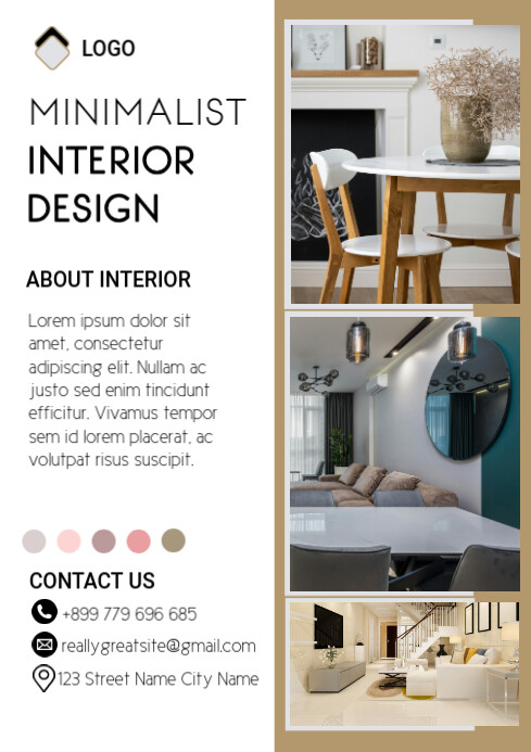 interior design poster flyer A2 template