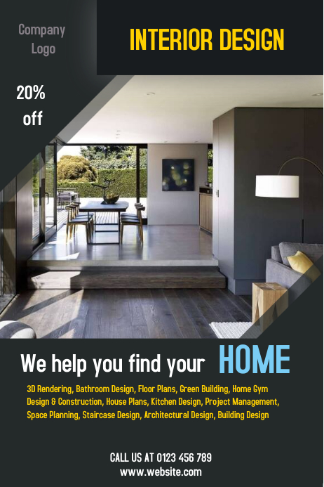 Interior Design Flyers Template | PosterMyWall