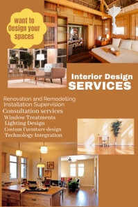 Brown Interior design services poster template Poster