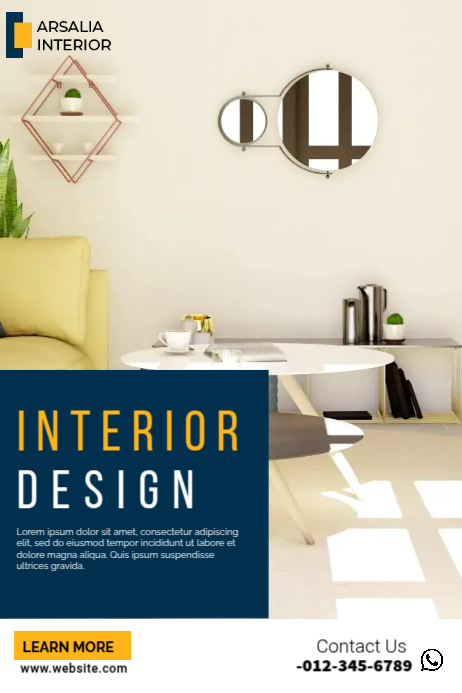 Interior Design Template เทมเพลต | PosterMyWall