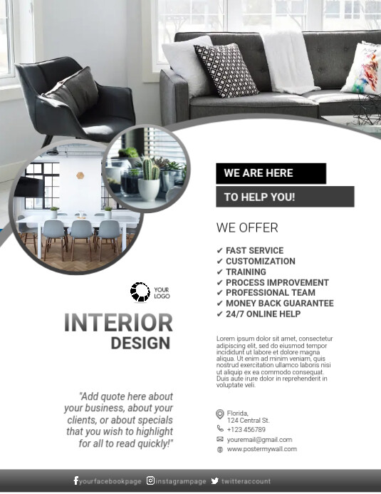 Interior Designer Flyer Template | PosterMyWall