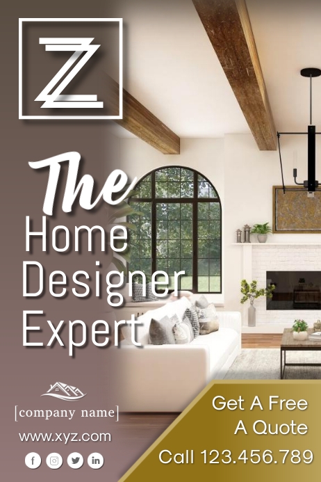 Interior Designer Marketing Ads Poster Template | PosterMyWall