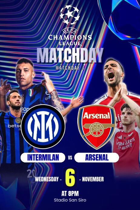 INTERMILAN VS ARSENAL Poster template