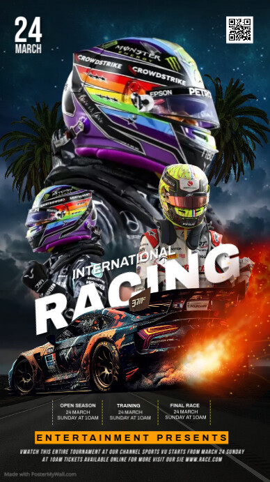 Track Racing Advert Plantilla de Internation car racing contest ad | PosterMyWall